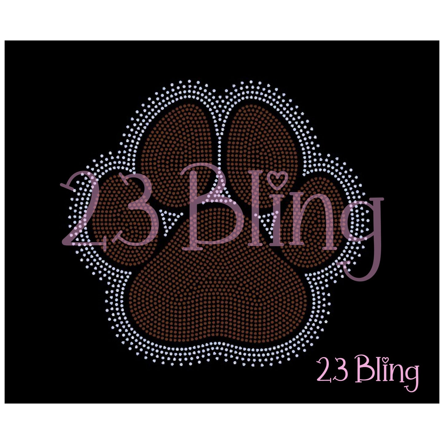 Paw Print Large 2 Color Spangle Transfer
