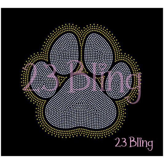 Paw Print Large 2 Color Spangle Transfer