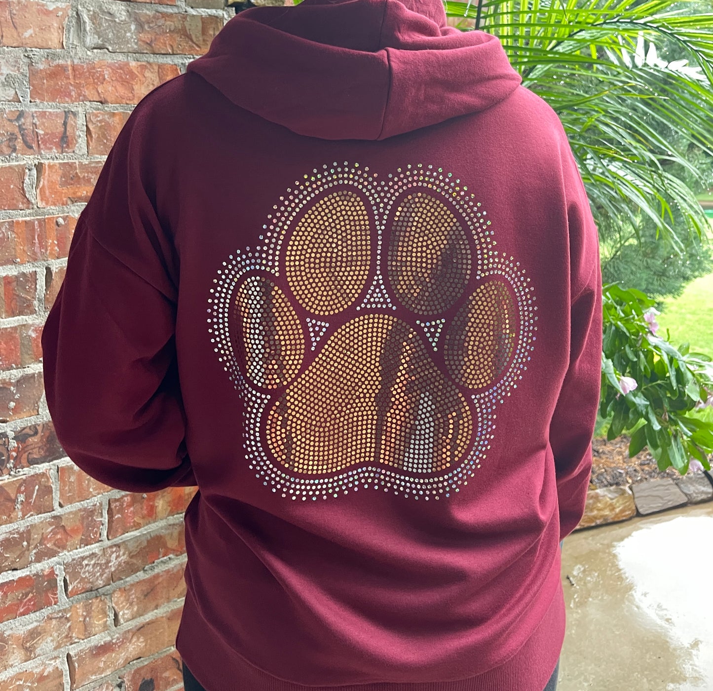 Paw Print Large 2 Color Spangle Transfer