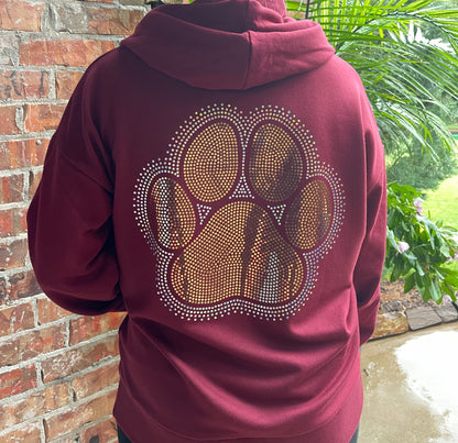 Paw Print Large 2 Color Spangle Transfer