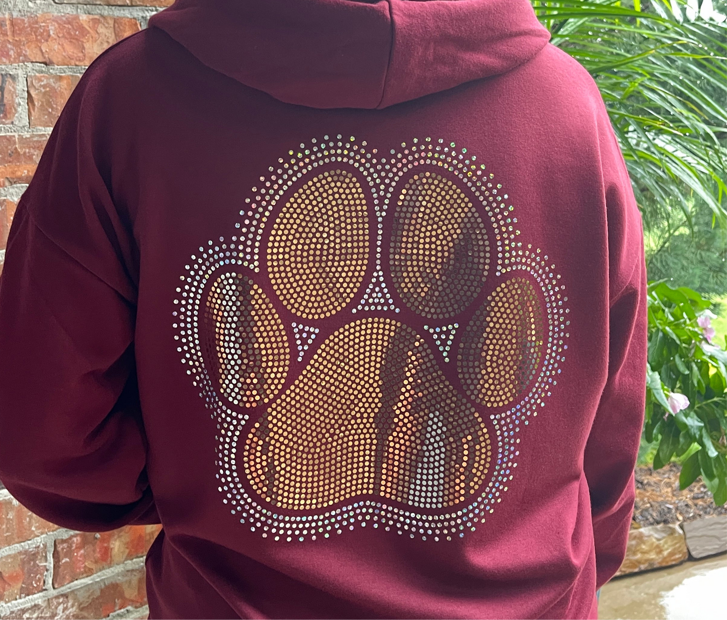Paw Print Large 2 Color Spangle Transfer