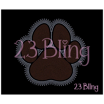 Paw Print Large 2 Color Spangle Transfer
