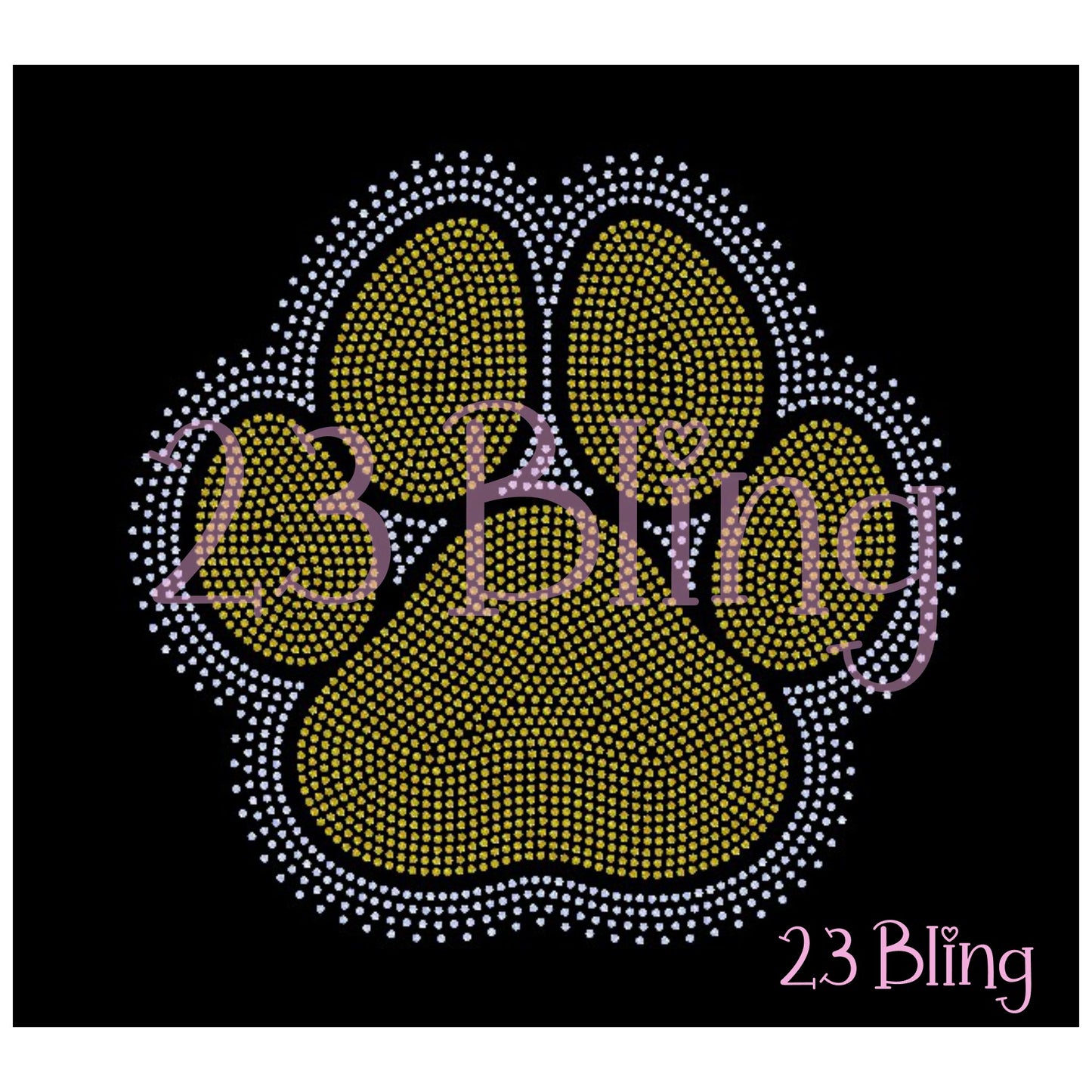 Paw Print Large 2 Color Spangle Transfer