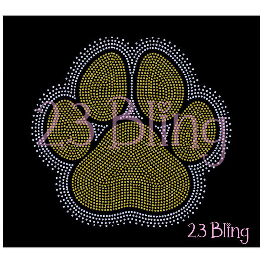 Paw Print Large 2 Color Spangle Transfer
